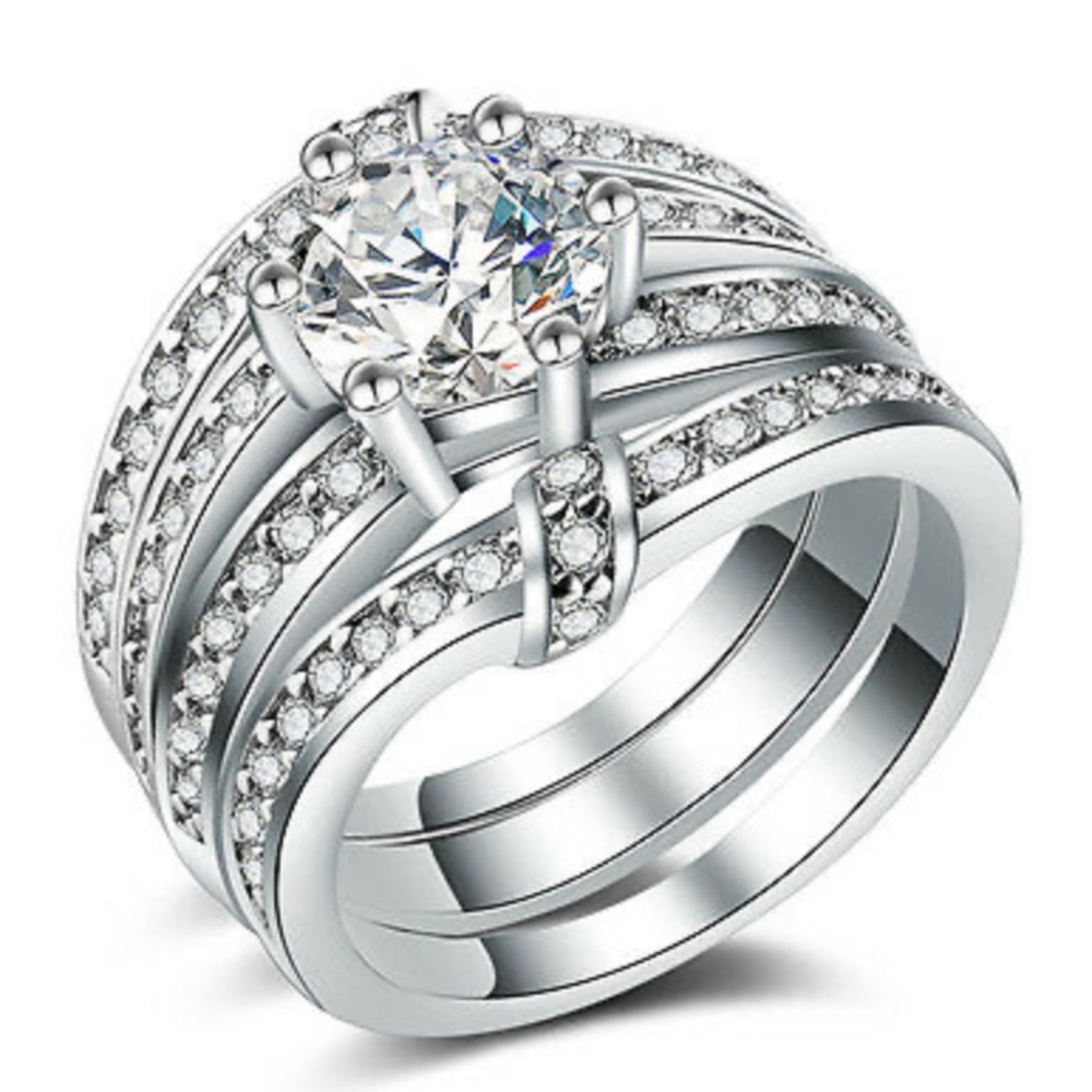 NEW Stamped 925 Silver 3 pcs set Rings - Picture 6 of 7
